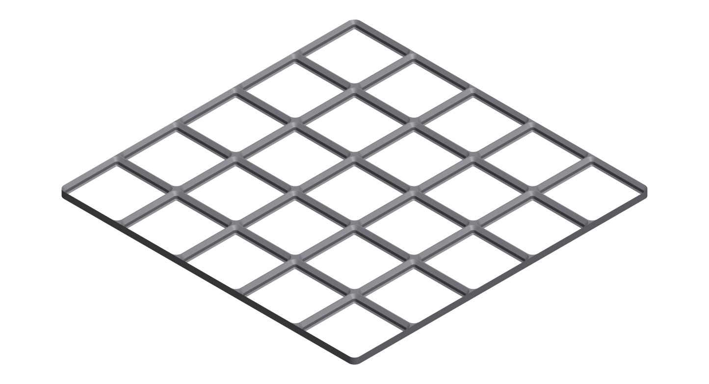 Gridfinity Frame Baseplate - 5x1 to 5x5 Grid