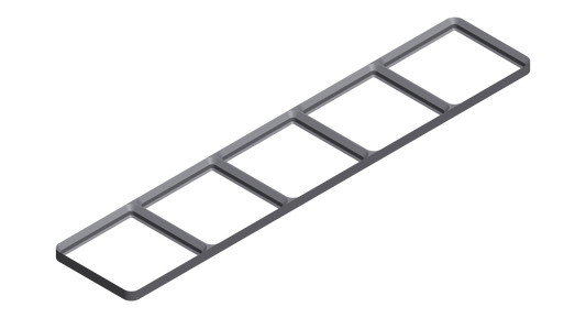 Gridfinity Frame Baseplate - 5x1 to 5x5 Grid