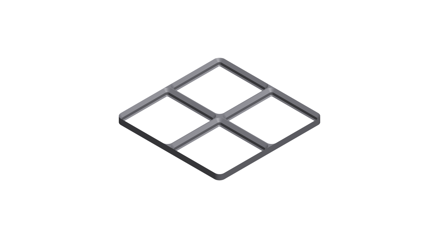 Gridfinity Frame Baseplate - 2x1 to 2x5 Grid