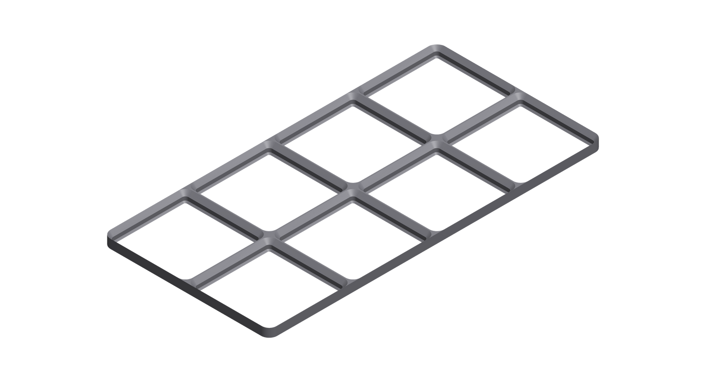 Gridfinity Frame Baseplate - 2x1 to 2x5 Grid