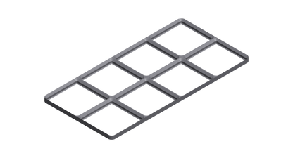 Gridfinity Frame Baseplate - 2x1 to 2x5 Grid