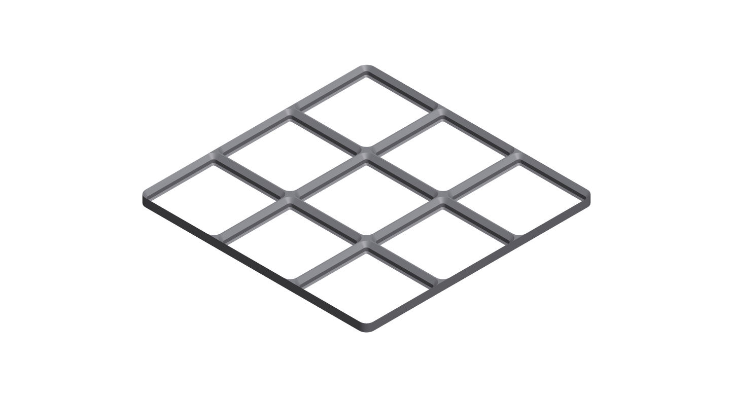 Gridfinity Frame Baseplate - 3x1 to 3x5 Grid