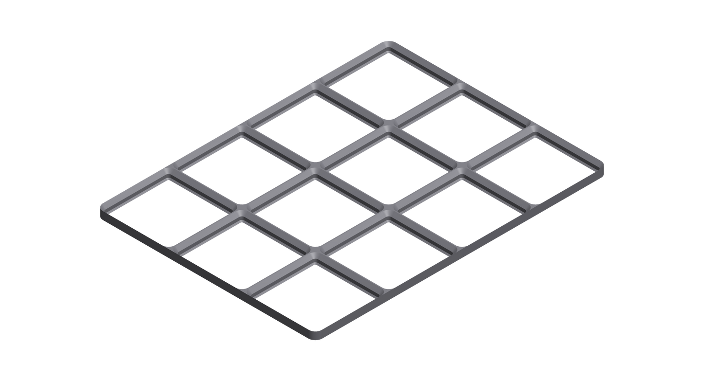 Gridfinity Frame Baseplate - 3x1 to 3x5 Grid