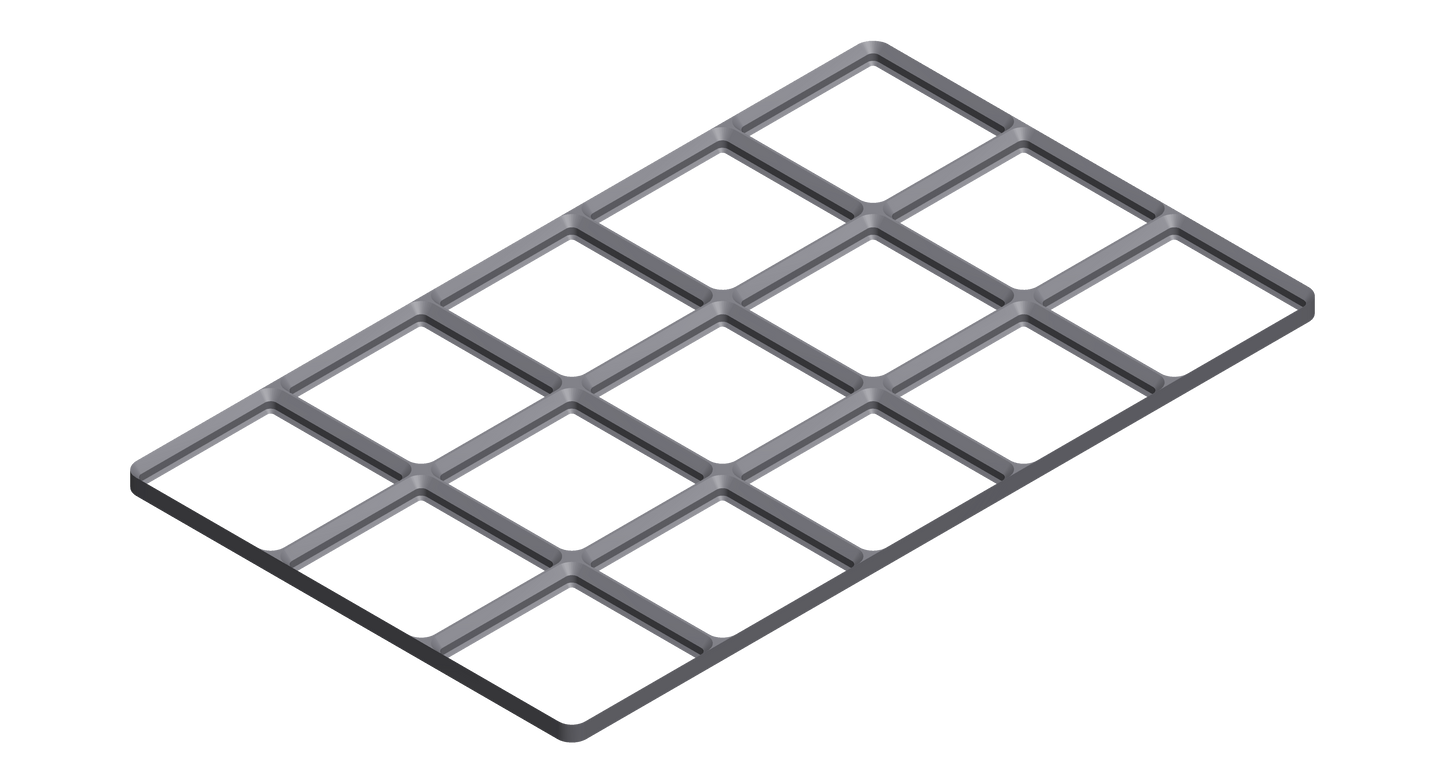 Gridfinity Frame Baseplate - 3x1 to 3x5 Grid