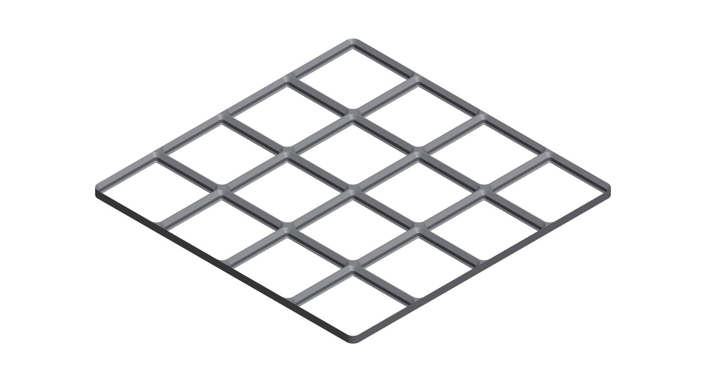 Gridfinity Frame Baseplate - 4x1 to 4x5 Grid